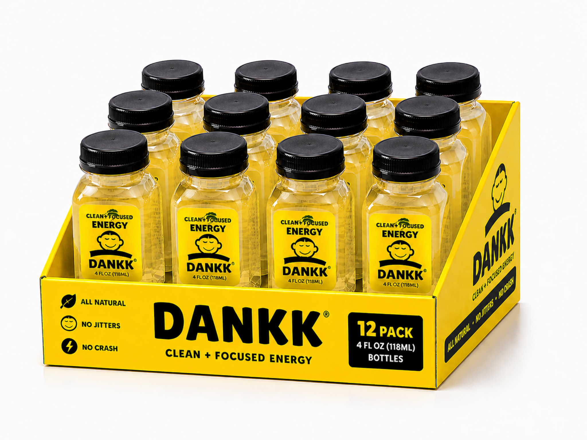 DANKK 12-pack box of energy shot bottles
